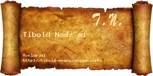 Tibold Noémi névjegykártya